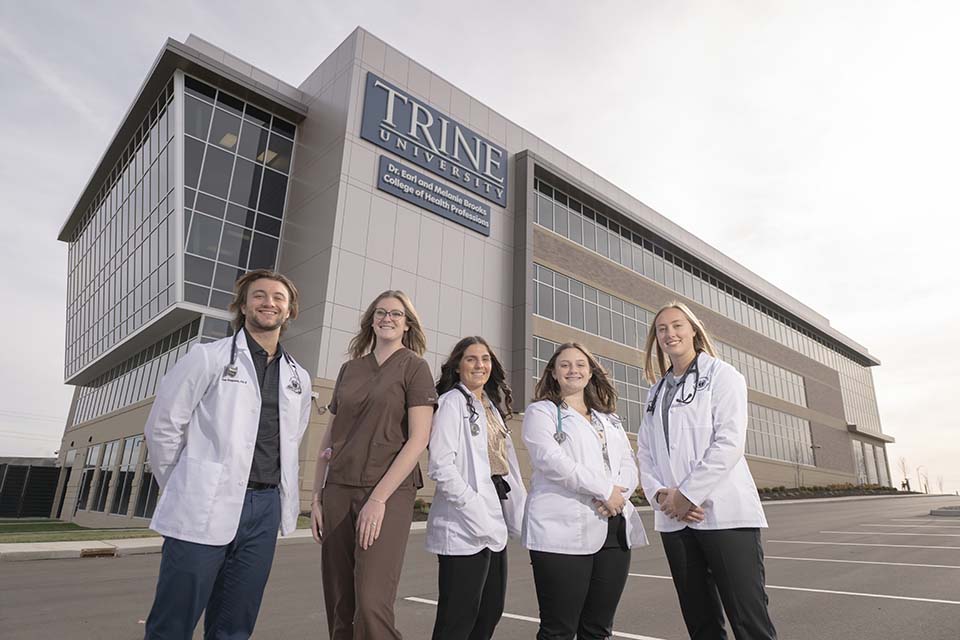 Students standing in front of Brooks College of Health Professions