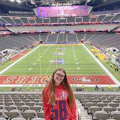 Celeste Barclay at Super Bowl