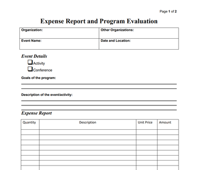 budget request form