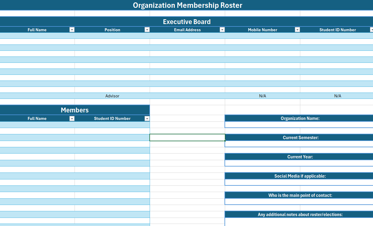 budget request form