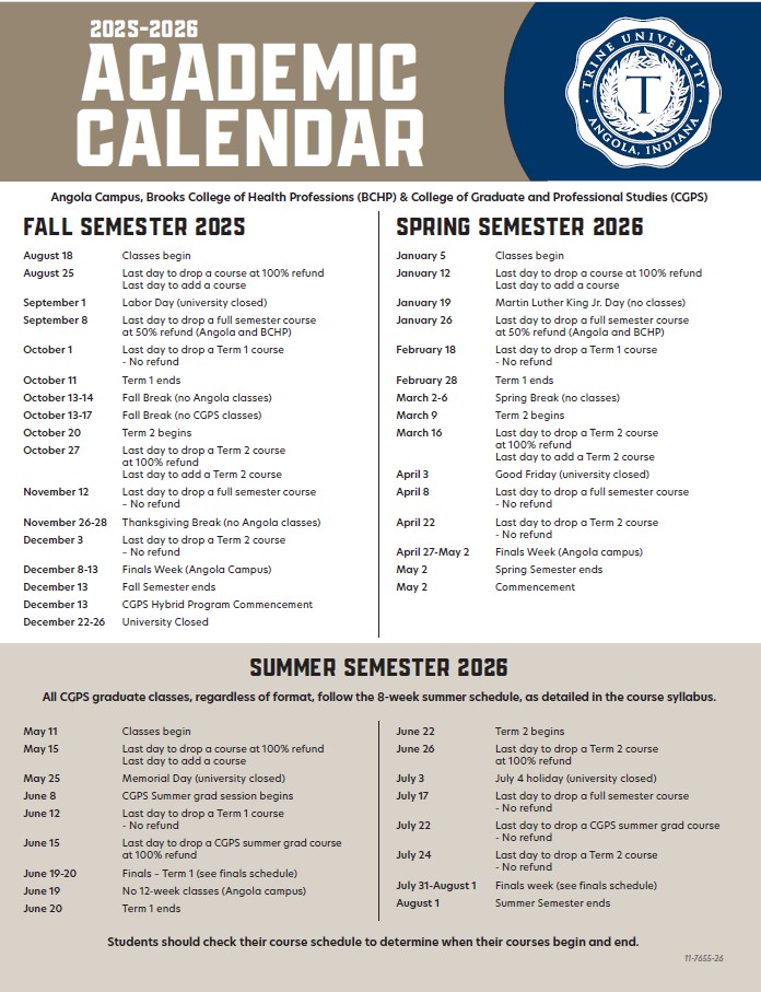 2025 26 Calendar Update 2 / 9 / 2026