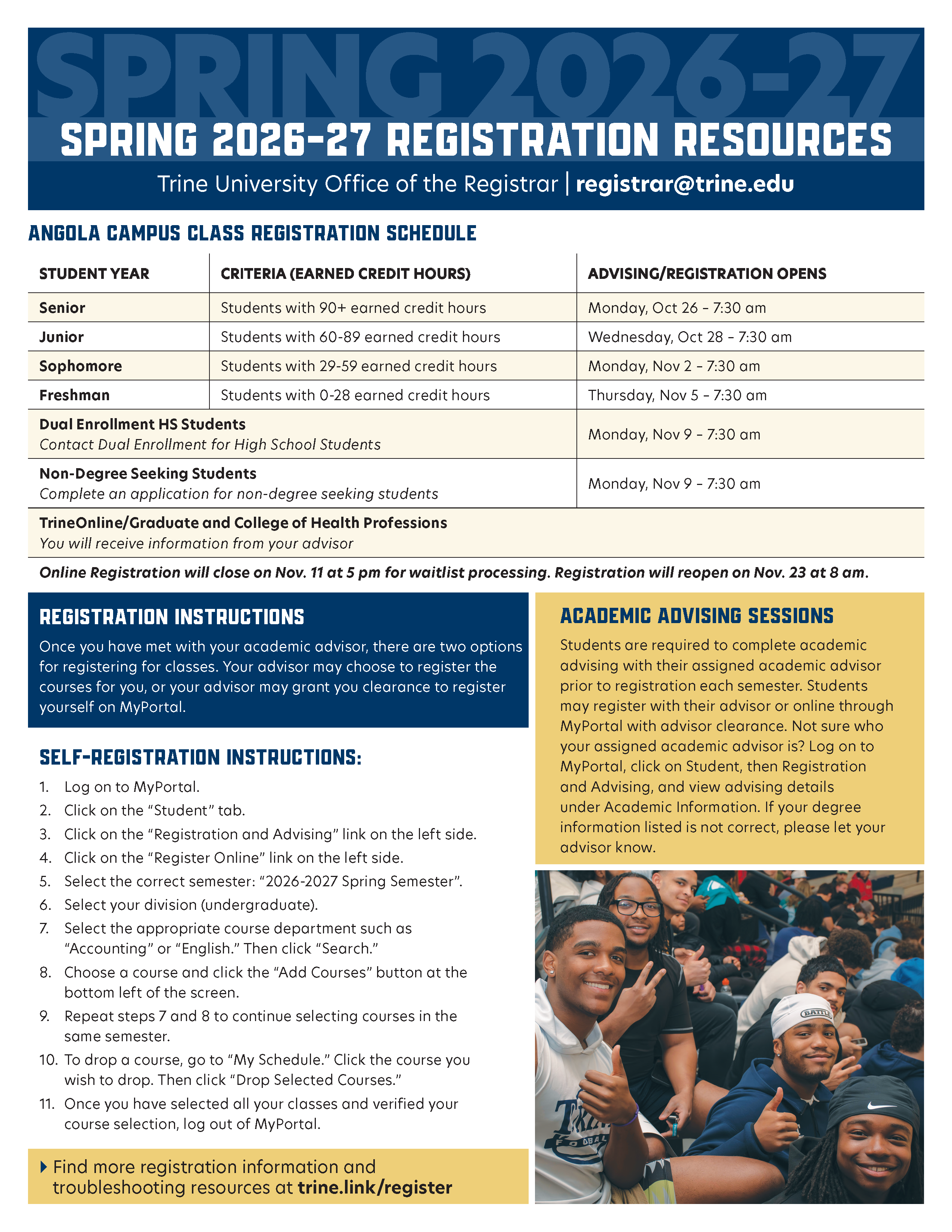 Spring 2026-27 Registration Resources