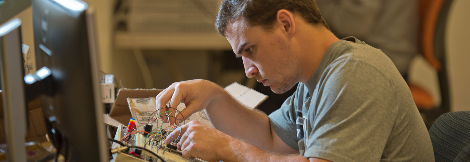 Student working on lab project