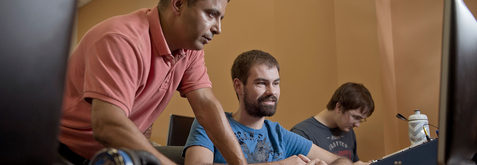 Professor working with student