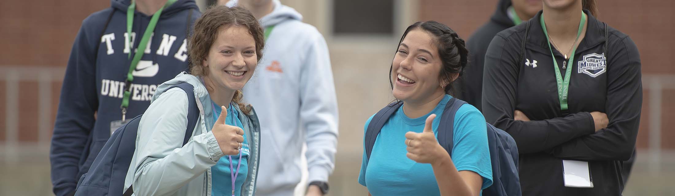 Students visiting campus