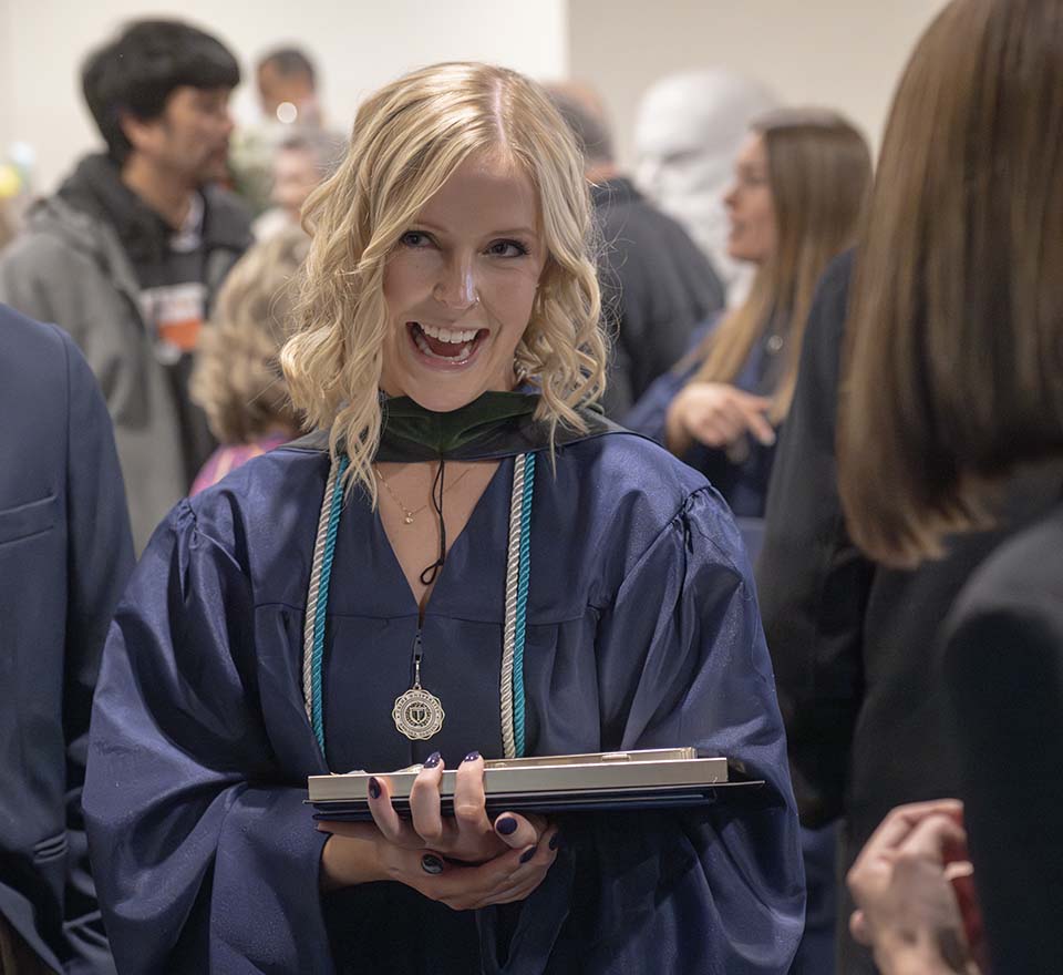 Student with diploma