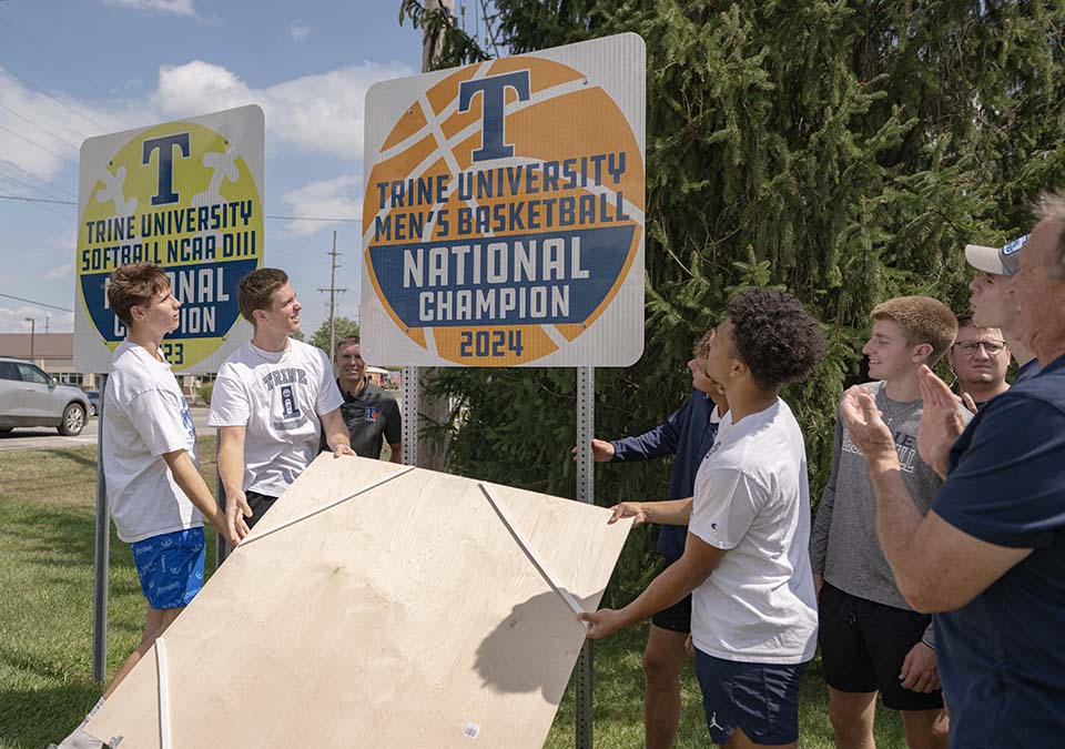 Men's basketball sign