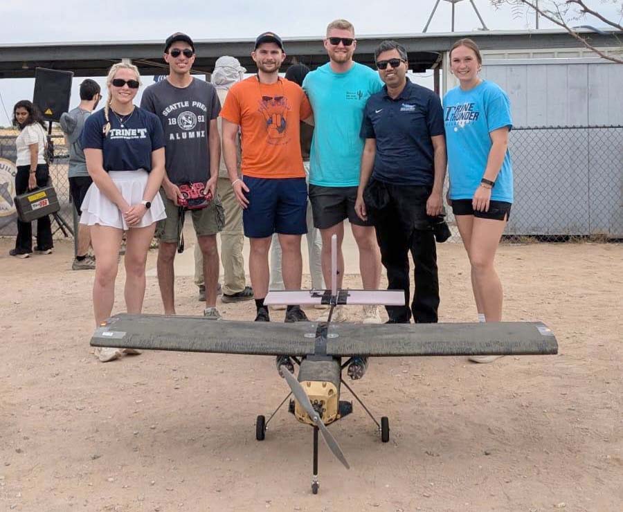 AIAA student team with aircraft