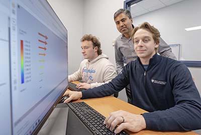 Trine students using Ansys Fluent software