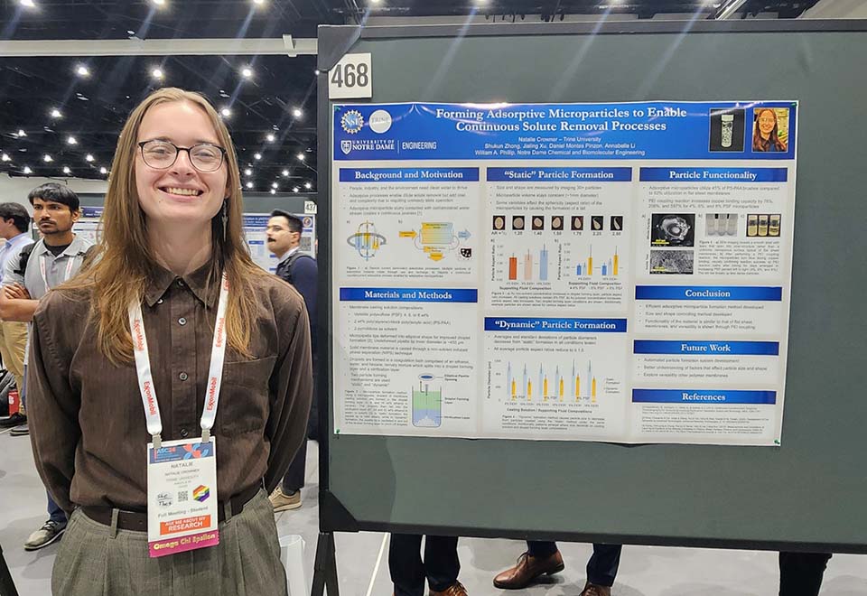 Natalie Crowner with research poster