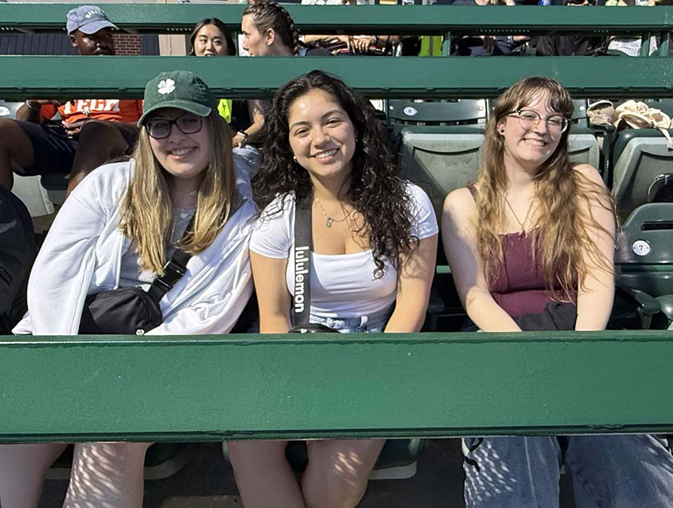 Aylee Rupert with friends at TinCaps game