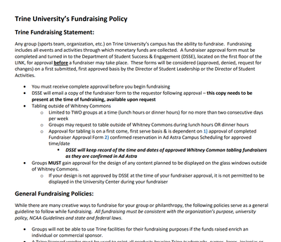 fundraising policy